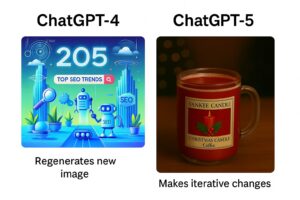 Compare ChatGPT v4 vs v5 image editing: see how v4 regenerated new images while v5 makes smooth, iterative edits that keep your design intact.