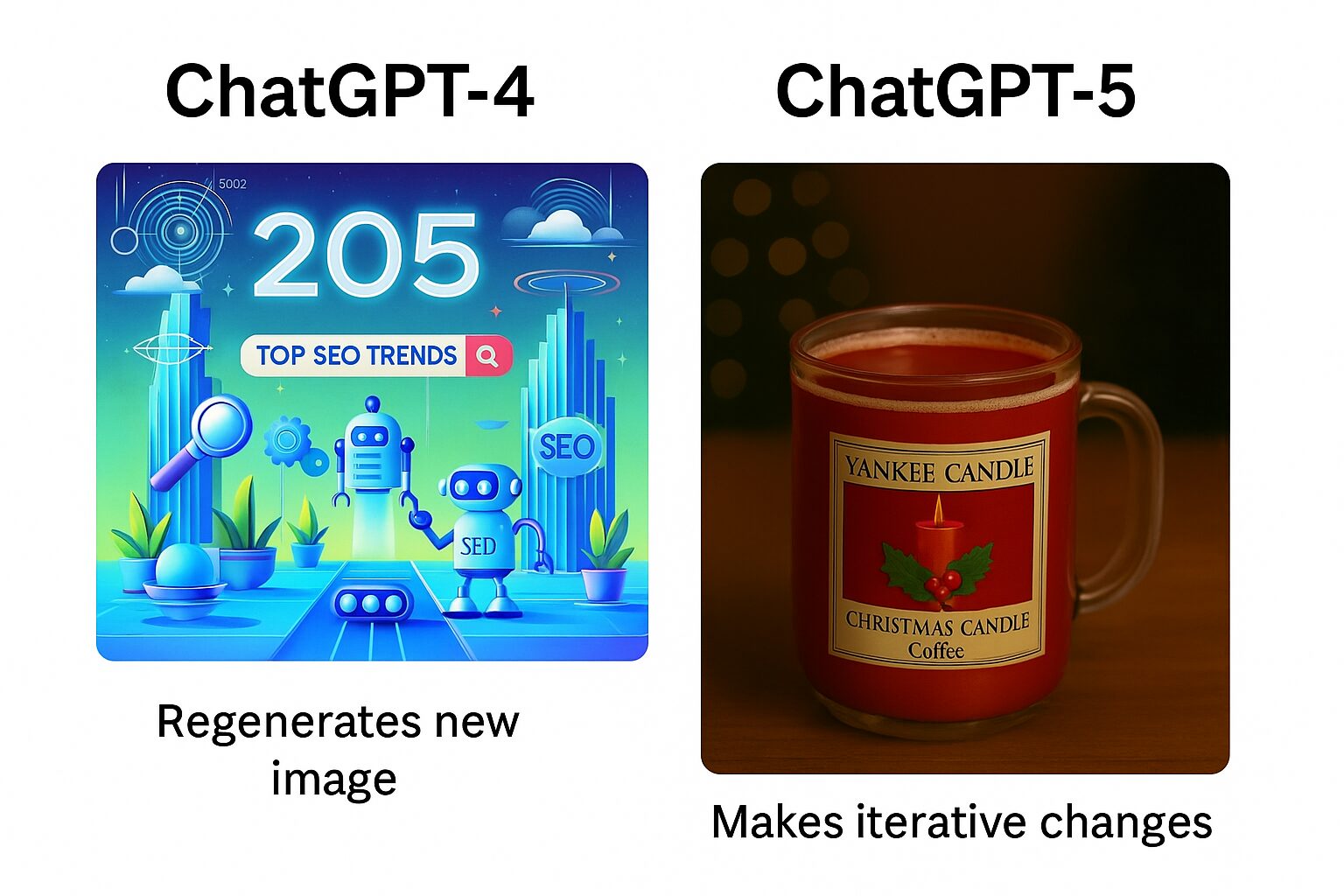 Compare ChatGPT v4 vs v5 image editing: see how v4 regenerated new images while v5 makes smooth, iterative edits that keep your design intact.