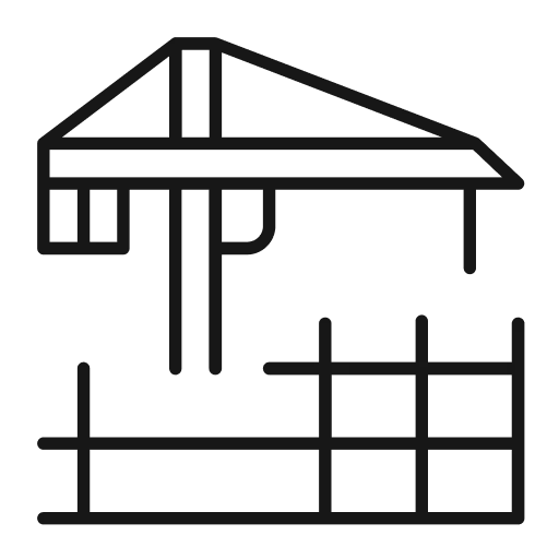 Simple line drawing of a lifeguard tower next to a fence, perfect as a website icon or graphic.